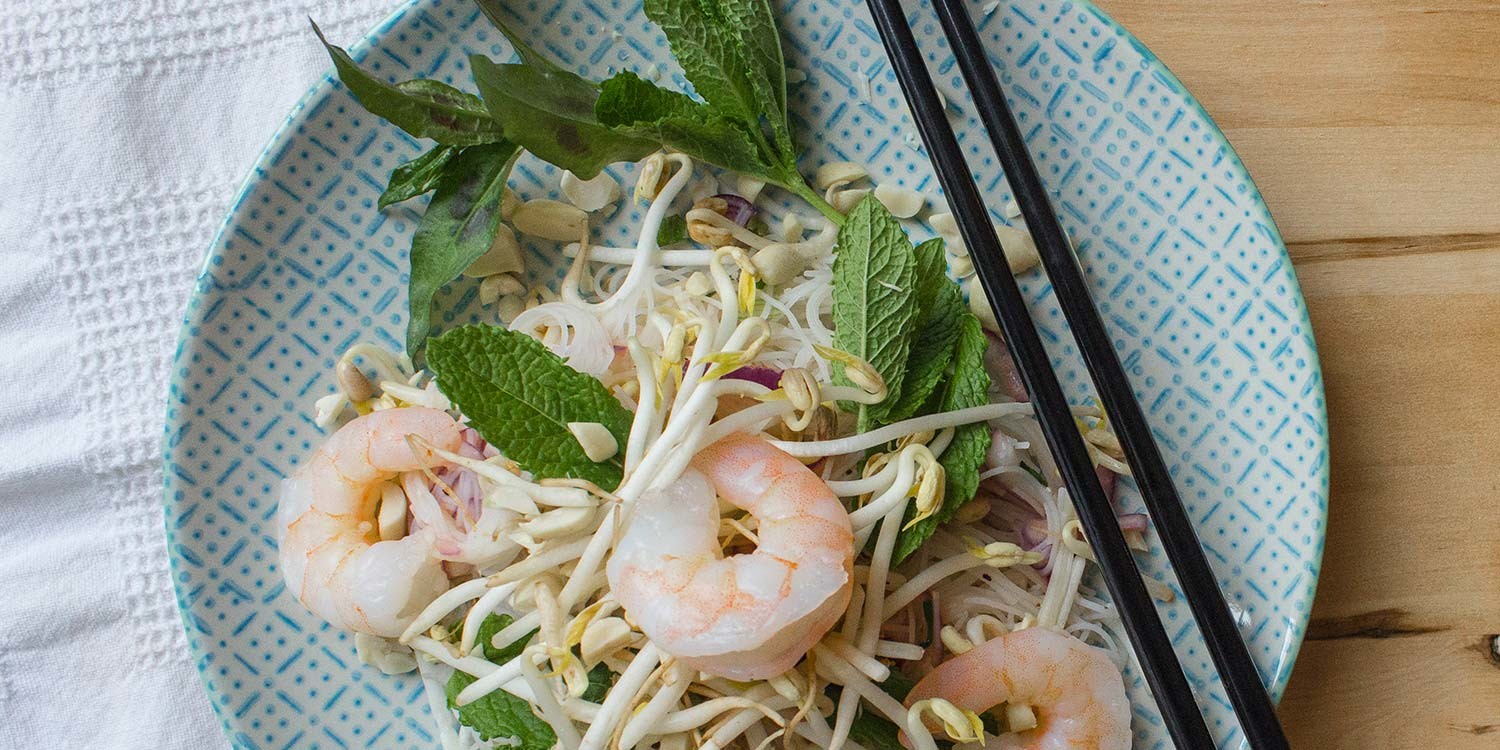 Vietnamesischer Glasnudelsalat mit Garnelen | Reisehappen