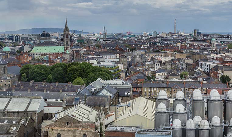 360° Panoramablick auf Dublin, Irland