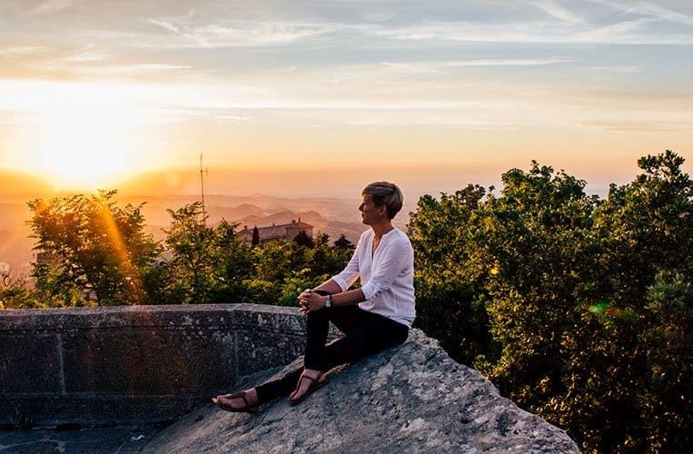 Sonnenuntergang Castello della Guaita, San Marino