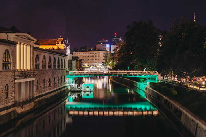 Ljubljana bei Nacht