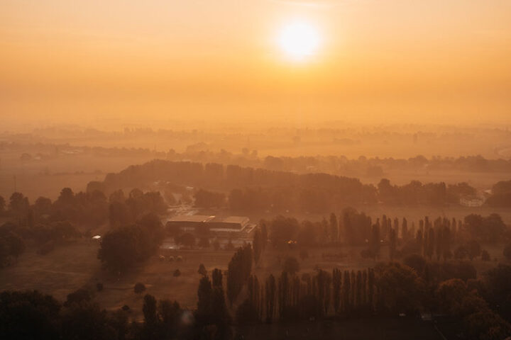 Ballonfahrt in der Emilia-Romagna, Italien