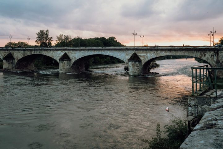 Sonnenuntergang auf der Pont George V