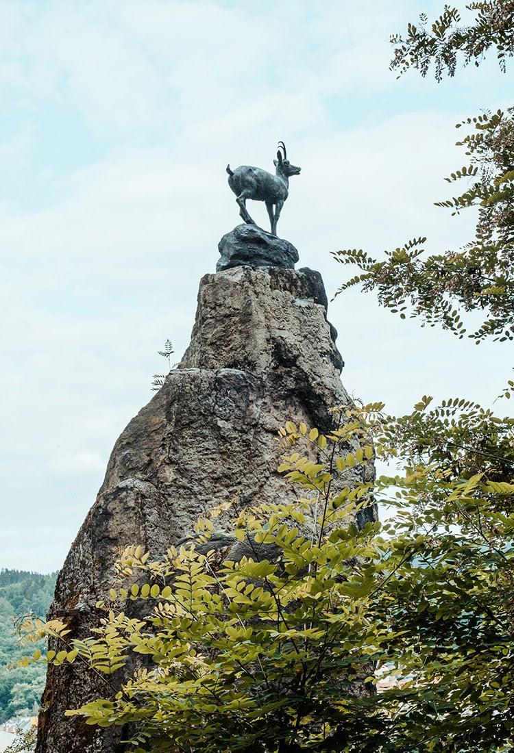 Die Aussichtsplattform Hirschsprung in KArlovy Vary
