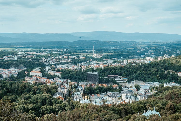 Der Ausblick vom Dianaturm in Karlsbad