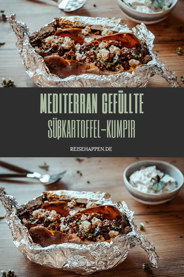 Mediterran gefüllte Süßkartoffel-Kumpir – türkisches Rezept