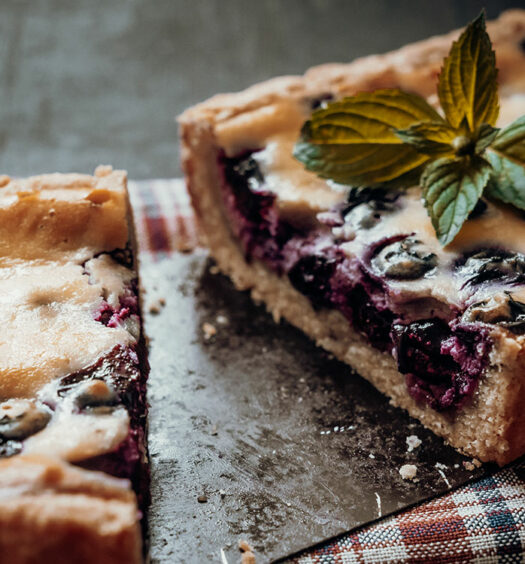 Finnischer Blaubeerkuchen - Mustikkapiirakka