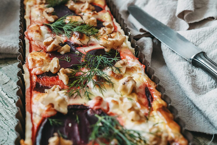 Dänische Rote-Bete-Tarte – Rødbedetærte Rezept Dänische Rote-Bete-Tarte – Rødbedetærte Rezept