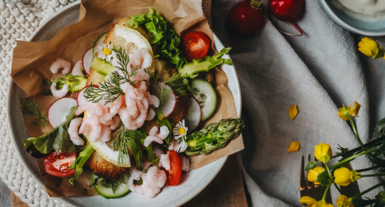 Stjerneskud – dänisches Schollen-Krabben-Brot