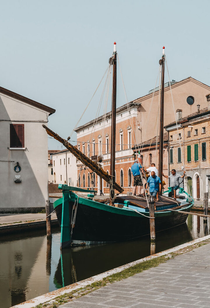 Altstadt Comacchio, Emilia-Romagna, Italien